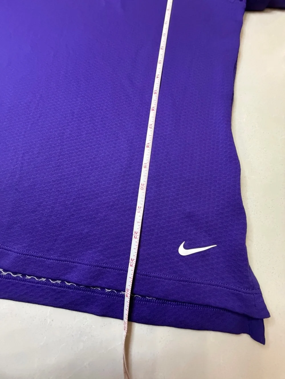 Nike Women’s Dri-Fit Fairway Blade Golf Purple Short-Sleeve Zip Mock Neck Top, S